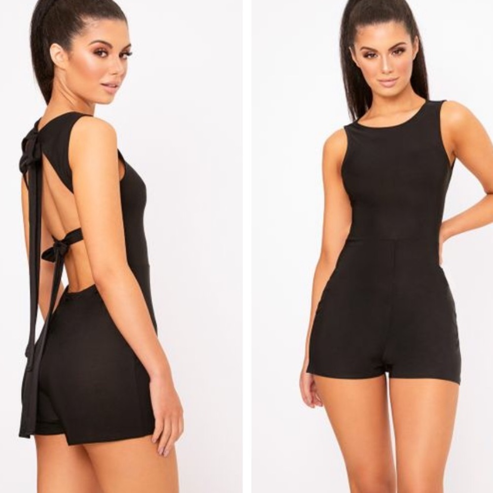 Black Slinky Bow Back Romper
US Size: 6
